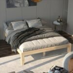 14 Inch Queen Size Rubber Wood Platform Bed Frame with Wood Slat Support