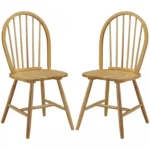 Set of 2 Vintage Windsor Wood Chair with Spindle Back for Dining Room