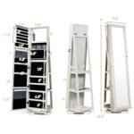 360° Rotatable 2-in-1 Lockable Jewelry Cabinet with Full-Length Mirror