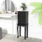 2 Colors Armoire Storage Standing Jewelry Cabinet with Mirror