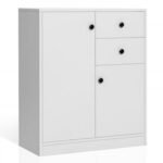 2-Door Free-standing Kitchen Sideboard with Adjustable Shelves