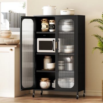 2-Door Metal Storage Cabinet 5-Tier with Adjustable Shelves