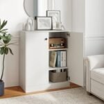 2 Door Storage Base Cabinet with 3-Tier Shelf