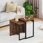 2-in-1 Nesting Coffee Table Set of 2 for Living Room and Bedroom