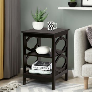 2 Pieces 3-Tier End Table with Stable Structure for Living Room
