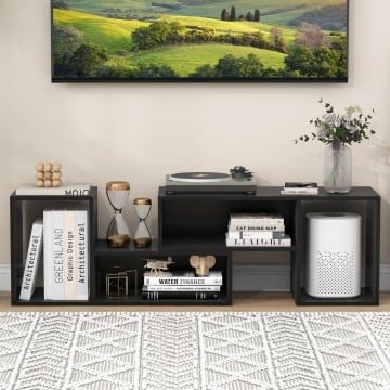 2 Pieces Adjustable TV Stand for TVs up to 55 Inch with Storage Cubes