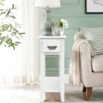 2 Tier End Bedside Sofa Side Table Narrow Nightstand