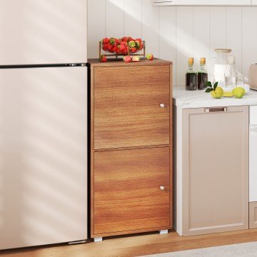 2-Tier Modern Style Nightstand with Drawer and Open Shelf