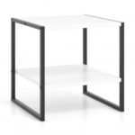 2-Tier Square End Table with Storage Shelf Reversible Design