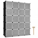 20-Cube DIY Plastic Cube Storage Organizer with Doors