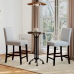 26 inch Counter Height Chairs Set of 2 with Padded Seat and Backrest