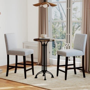 26 inch Counter Height Chairs Set of 2 with Padded Seat and Backrest