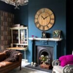 27 Inch Round Wall Clock Decorative Wooden Silent Clock with Battery