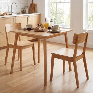 27.5 Inch Square Bamboo Dining Table for 2-4 People