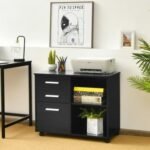3-Drawer Mobile Lateral File Cabinet Printer Stand
