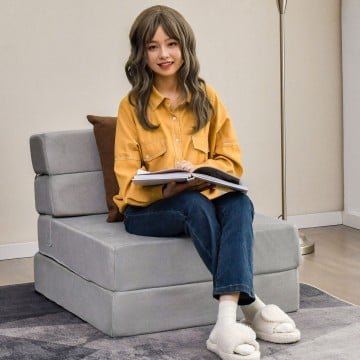 3-Fold Folding Chair Convertible Sleeper Bed