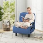 3-in-1 Convertible Sofa Bed with 5-Position Adjustable Backrest and Lumbar Pillow