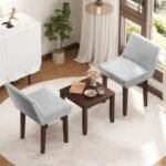 3-Piece Accent Table and Chair Set for Kitchen and Living Room