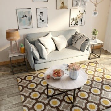 3-Piece Modern Faux Marble Coffee Table Set for Living Room