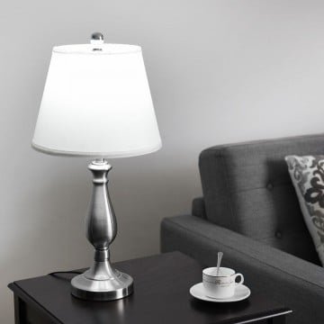 3 Pieces Brushed Nickel Lamp Set