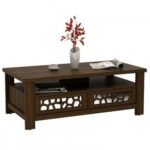 3-tier Coffee Table with 2 Drawers and 5 Support Legs