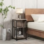 3-Tier End Table with USB Ports & Power Outlets