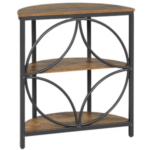 3-Tier Half Round End Table with Study Metal Frame for Living Room