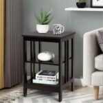 3-Tier Nightstand Set of 2 with Reinforced Bars and Stable Structure