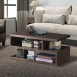 3-Tier Rectangular Modern Coffee Table with Storage Shelf
