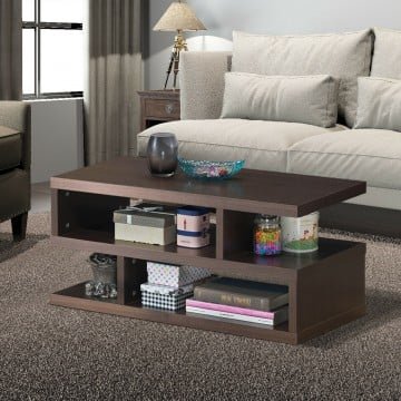 3-Tier Rectangular Modern Coffee Table with Storage Shelf 3-Tier Rectangular Modern Coffee Table with Storage Shelf