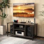 3-Tier TV Stand with Power Outlet USB and Adjustable Shelf