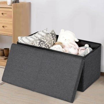 30-Inch Folding Storage Ottoman with Lift Top
