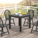 31.5 inches-63 inches Adjustable Patio Expandable Dining Table for 4-6 Person