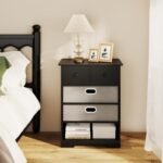 4-Drawer Dresser Modern Chest Storage Organizer with Open Shelves