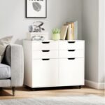 4 Drawer File Cabinet with Wheels for Home Office Organization
