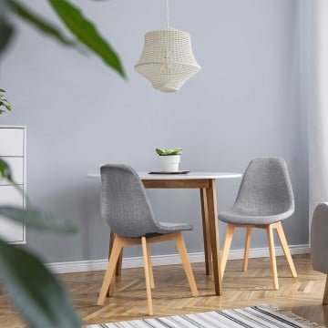 4 Pieces Modern Dining Chair Set with Wood Legs and Fabric Cushion Seat 4 Pieces Modern Dining Chair Set with Wood Legs and Fabric Cushion Seat