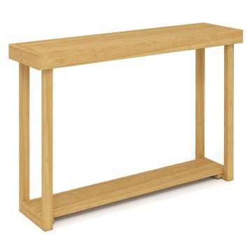 46 Inch Solid Wood Console Table 2-Tier Narrow Farmhouse Sofa Table 46 Inch Solid Wood Console Table 2-Tier Narrow Farmhouse Sofa Table
