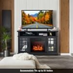 48 Inch Fireplace TV Stand with 18 Inch Fireplace Insert for TVs up to 55 Inch