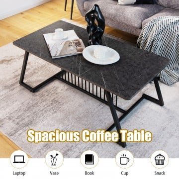48 Inch Modern Style Coffee Table with Spacious Tabletop for Living Room 48 Inch Modern Style Coffee Table with Spacious Tabletop for Living Room