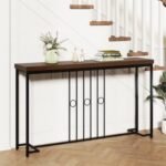 55" Industrial Console Table with H-Shaped Base