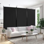 6 Feet 3 Panel Room Divider with Durable Hinges Steel Base