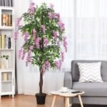 6-Feet Artificial Wisteria Silk Indoor-Outdoor Tree with Adjustable Tree Branche
