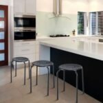 6-Pack Stackable Multifunctional Daisy Design Backless Round Metal Stool Set