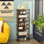 7 Tiers Vertical Shoe Rack Free Standing Concise Shelves Storage