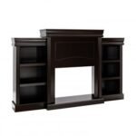 70 Inch Modern Fireplace Media Entertainment Center with Bookcase