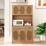 71 Inches Pantry Cabinet with Hutch and Charging Station