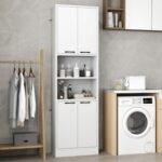 75 Inch Kitchen Pantry Cabinet Tall Cupboard with Doors and Shelves