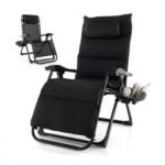 Adjustable Metal Zero Gravity Lounge Chair with Removable Cushion and Cup Holder Tray
