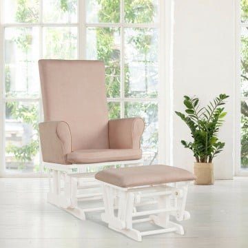 Baby Nursery Relax Rocker Rocking Chair Glider & Ottoman Set