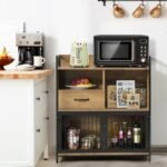Buffet Cabinet with Drawer and Wood Storage Shelf for Kitchen